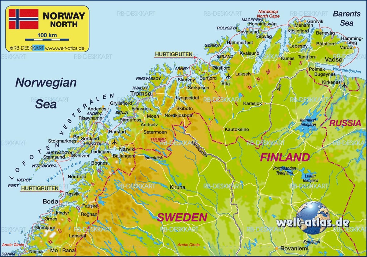 Kart киркенес Norveç