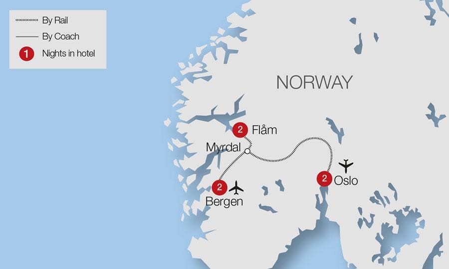 Kart dəmir yolunun флам Norveç
