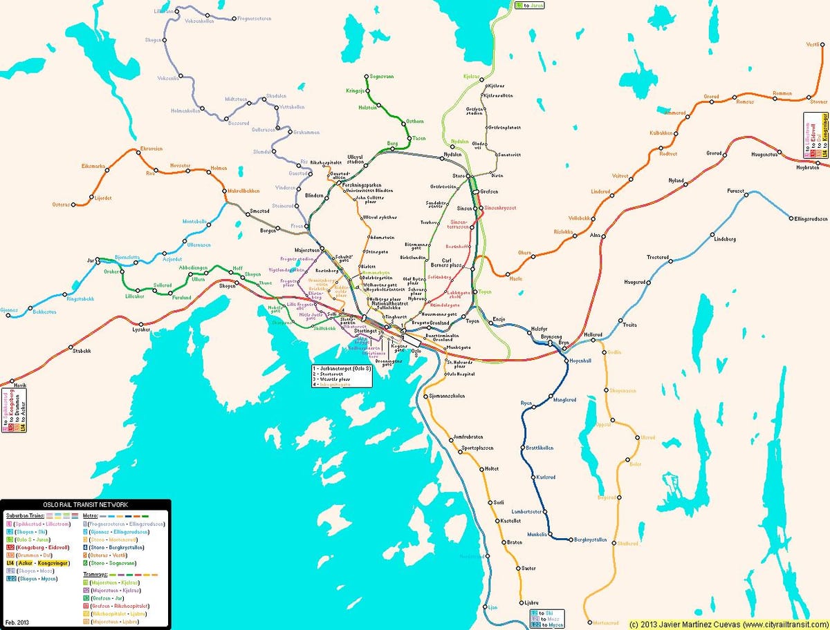 Metro xəritəsi Norveç 