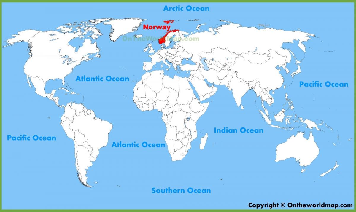 dünyanın xəritəsi gösteren Norveç