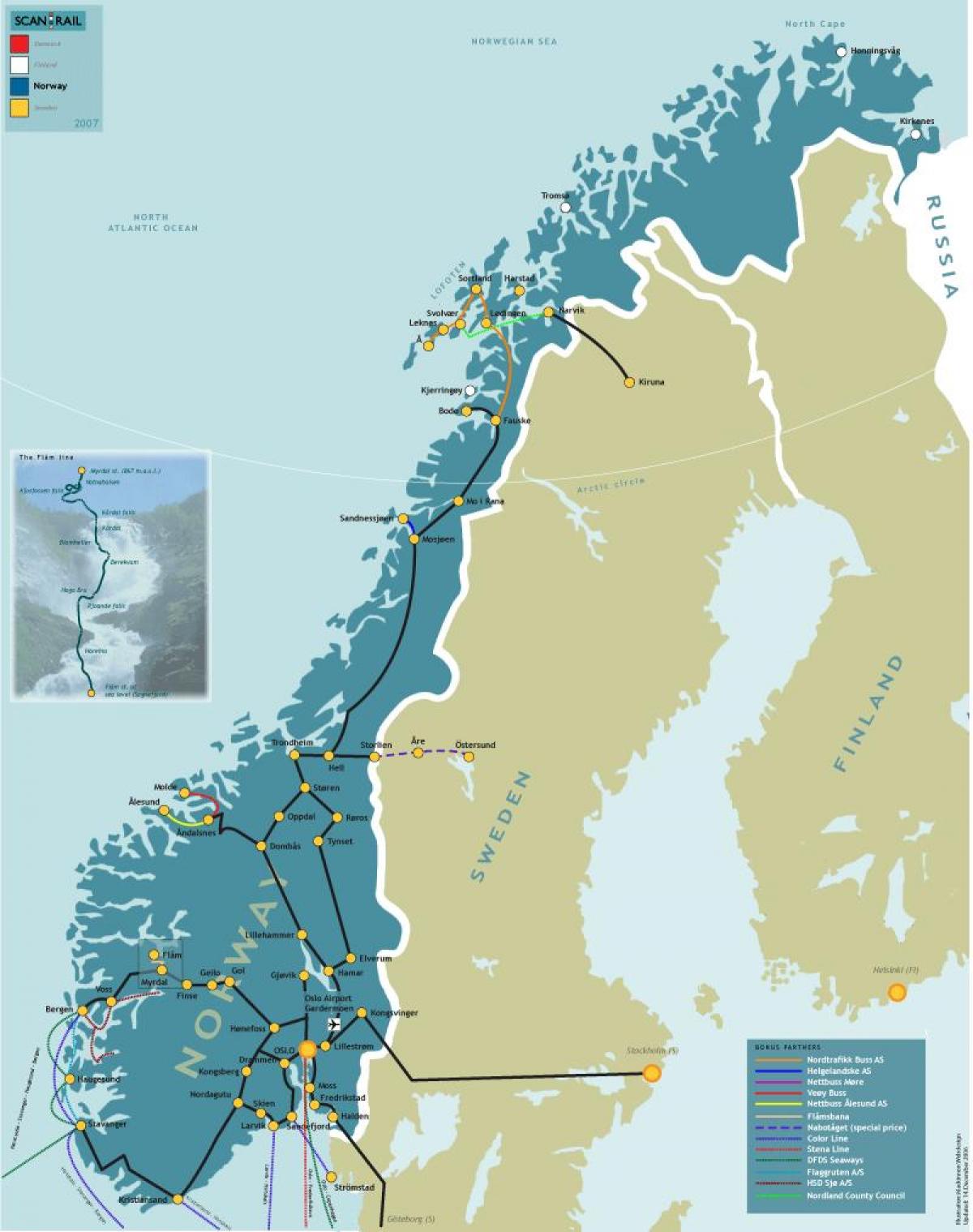 Norveç dəmir yolu xəritəsi