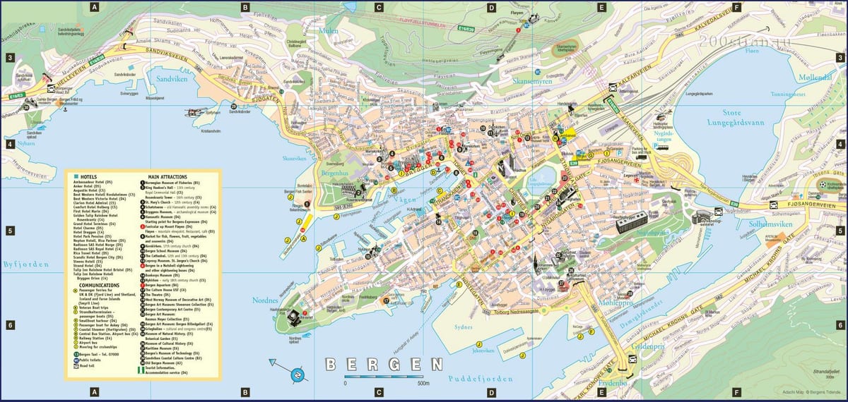 küçə xəritəsi, bergen, Norveç