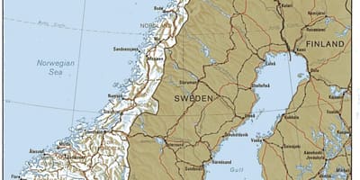 Coğrafi xəritə Norveç