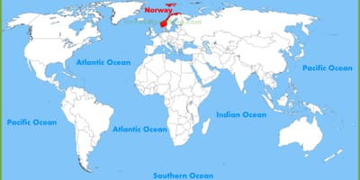 Dünyanın xəritəsi gösteren Norveç