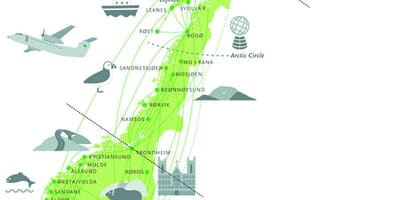 Milli turizm marşrutu Norveç xəritə
