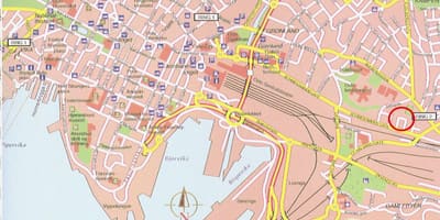 Kart Oslo şəhərin mərkəzi Norveç 